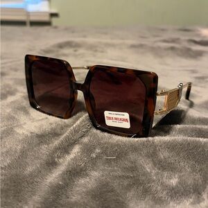 True Religion Brown Square Sunglasses
